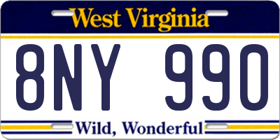 WV license plate 8NY990