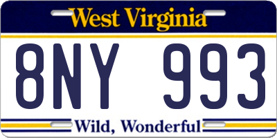 WV license plate 8NY993
