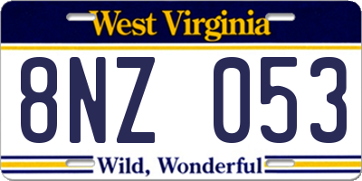 WV license plate 8NZ053