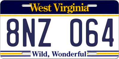WV license plate 8NZ064