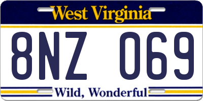 WV license plate 8NZ069