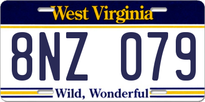 WV license plate 8NZ079