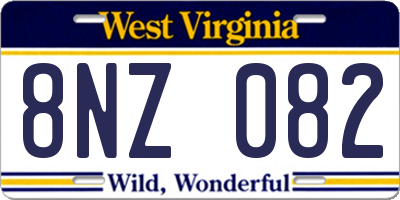 WV license plate 8NZ082