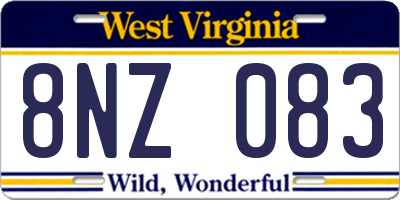 WV license plate 8NZ083