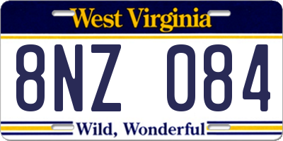 WV license plate 8NZ084