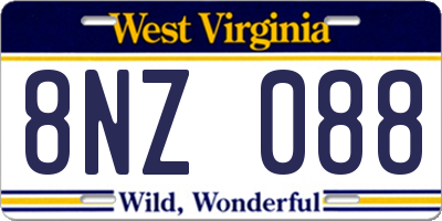 WV license plate 8NZ088
