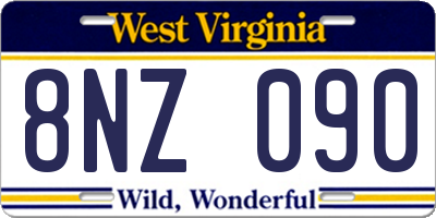 WV license plate 8NZ090