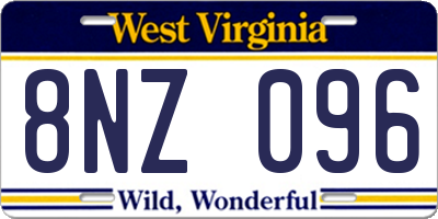 WV license plate 8NZ096