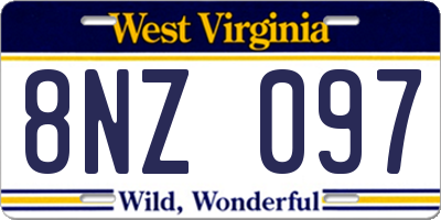 WV license plate 8NZ097