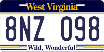 WV license plate 8NZ098