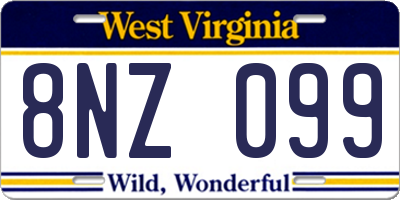 WV license plate 8NZ099