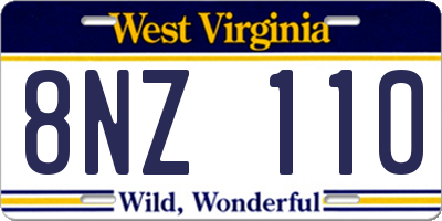 WV license plate 8NZ110