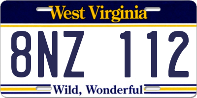 WV license plate 8NZ112