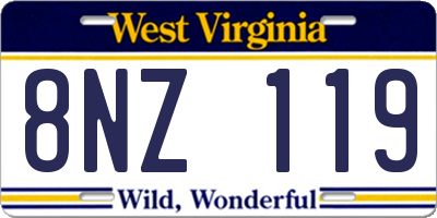 WV license plate 8NZ119