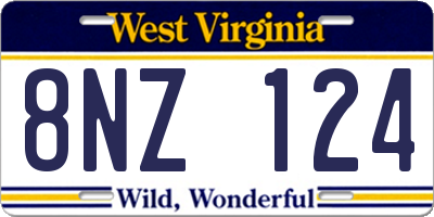 WV license plate 8NZ124