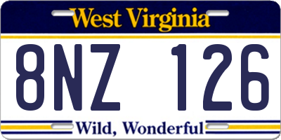 WV license plate 8NZ126