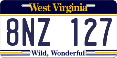 WV license plate 8NZ127