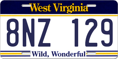 WV license plate 8NZ129