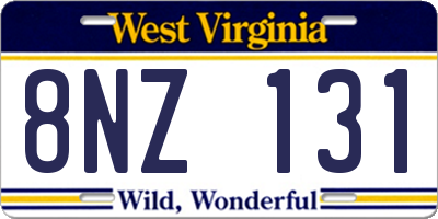 WV license plate 8NZ131