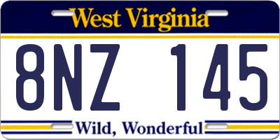 WV license plate 8NZ145