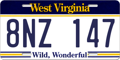 WV license plate 8NZ147