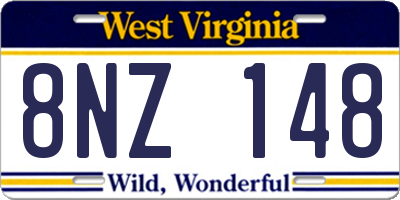 WV license plate 8NZ148