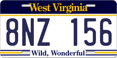 WV license plate 8NZ156