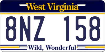 WV license plate 8NZ158
