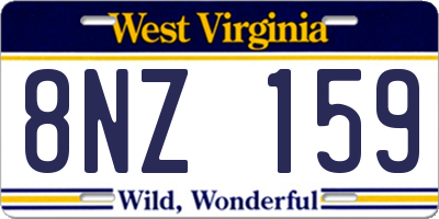 WV license plate 8NZ159