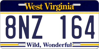 WV license plate 8NZ164