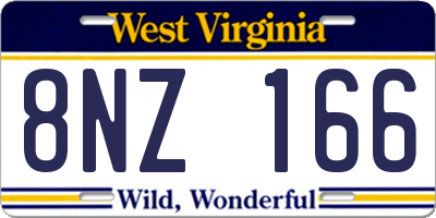 WV license plate 8NZ166
