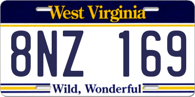 WV license plate 8NZ169