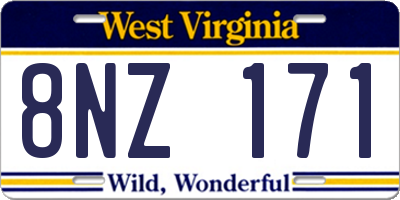 WV license plate 8NZ171