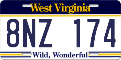 WV license plate 8NZ174