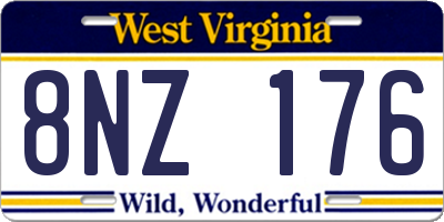 WV license plate 8NZ176