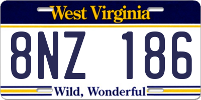 WV license plate 8NZ186