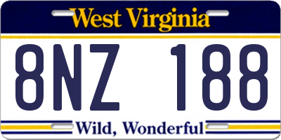 WV license plate 8NZ188