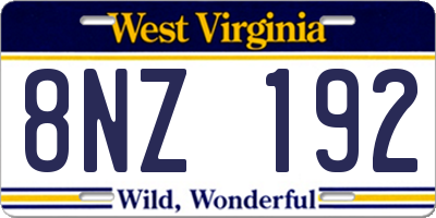 WV license plate 8NZ192