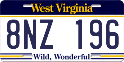WV license plate 8NZ196