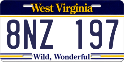 WV license plate 8NZ197