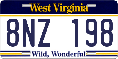 WV license plate 8NZ198