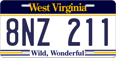 WV license plate 8NZ211