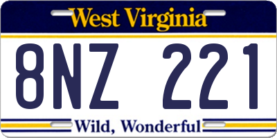 WV license plate 8NZ221