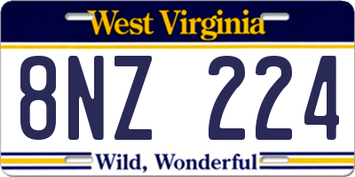 WV license plate 8NZ224