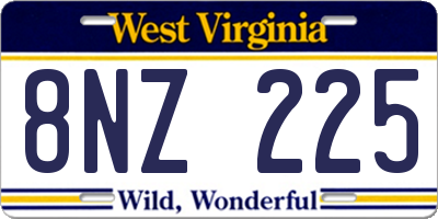 WV license plate 8NZ225