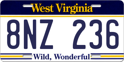 WV license plate 8NZ236