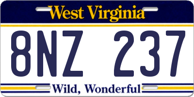WV license plate 8NZ237