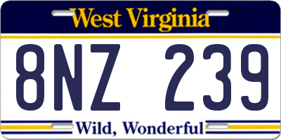 WV license plate 8NZ239