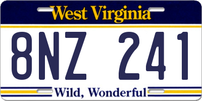 WV license plate 8NZ241