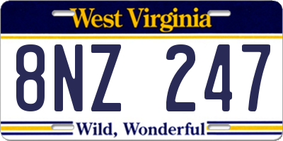 WV license plate 8NZ247